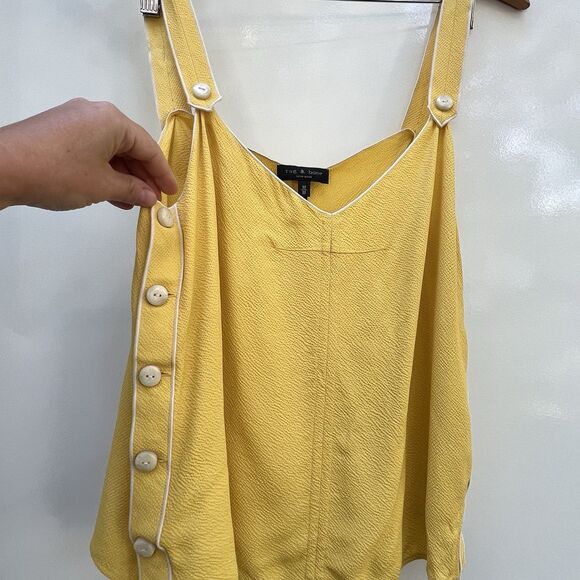 Rag & Bone Tia Sleeveless Button Trimmed Tank Camisole Top - Picture 3 of 9